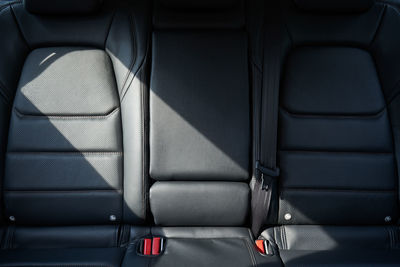 High angle view of empty seat in car