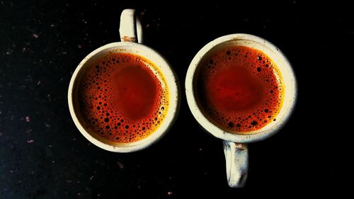 Directly above shot of coffee on table