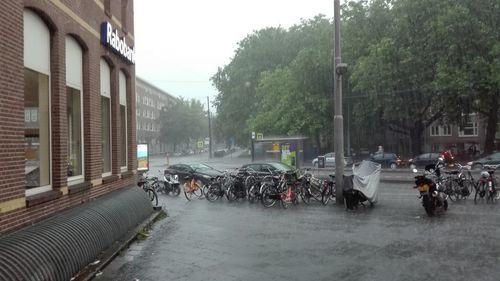 Cars on street in city