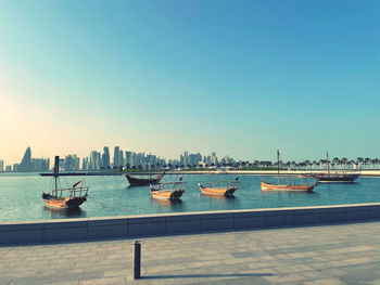 Boats in harbor