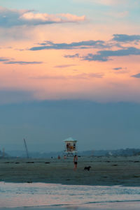 Scenic view of beach during sunset