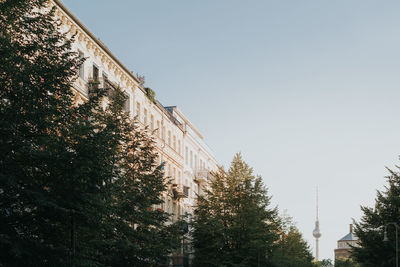 Low angle view of building against clear sky