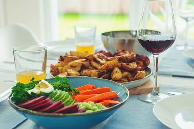 Food served on table