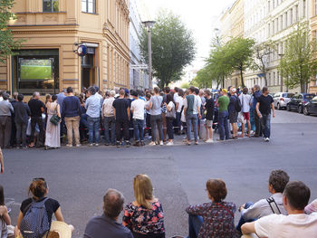 Group of people in city street