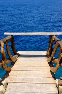 High angle view of pier over sea
