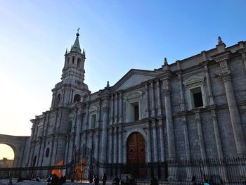 Low angle view of cathedral against clear sky