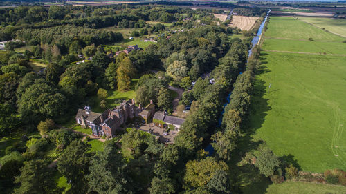 High angle view of agricultural field