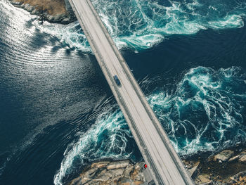 High angle view of bridge over river