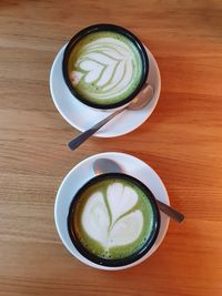 Directly above shot of coffee on table