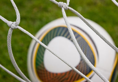 Close-up of rope on fence