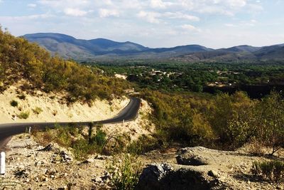 Scenic view of mountains against sky