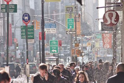 Crowd in city