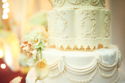 Close-up of wedding dress