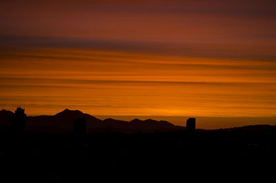 Silhouette of landscape against dramatic sky