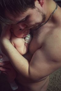 Close-up of young woman with eyes closed