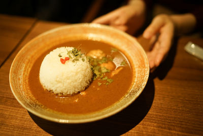 Close-up of food in bowl on table