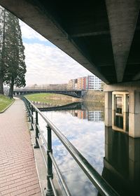 Bridge over river against sky