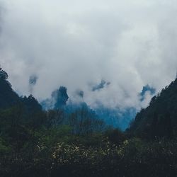 Scenic view of landscape against cloudy sky