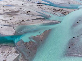 Emerald waters of the cornino lake and the tagliamento river. magic