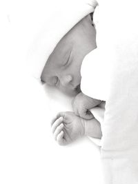 Close-up of father holding baby