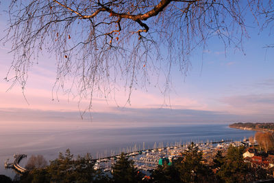 Scenic view of sea during sunset