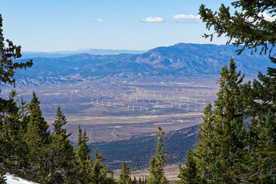 High angle view of mountains against sky