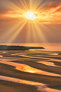 Sunset scenery of matama beach in oita