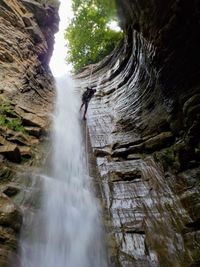 Scenic view of waterfall
