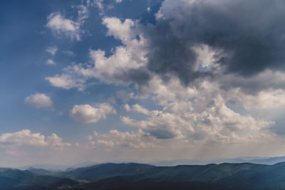 Low angle view of mountains against sky