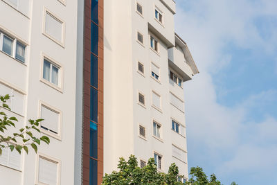 New modern residential building exterior against the sky. architecture of southern turkey.