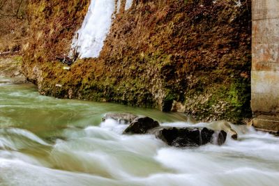 Scenic view of waterfall