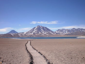 Scenic view of desert at san pedro de atacama against sky