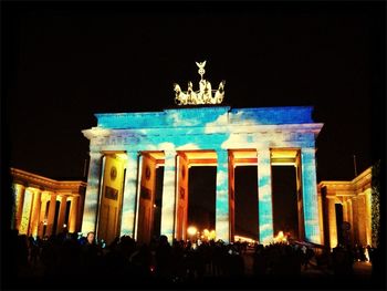 Illuminated built structure at night