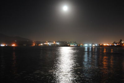 Illuminated city at night