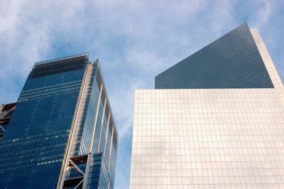 Low angle view of modern building against sky