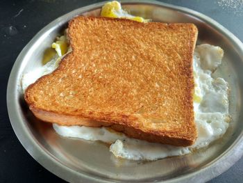 Close-up of bread in plate