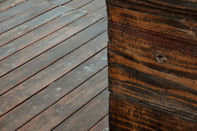 High angle view of wooden plank