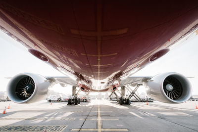 Airplane on airport runway