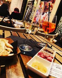 High angle view of food on table in restaurant