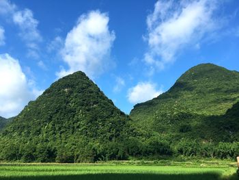 Scenic view of mountains against sky