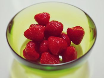 Close-up of strawberries in bowl