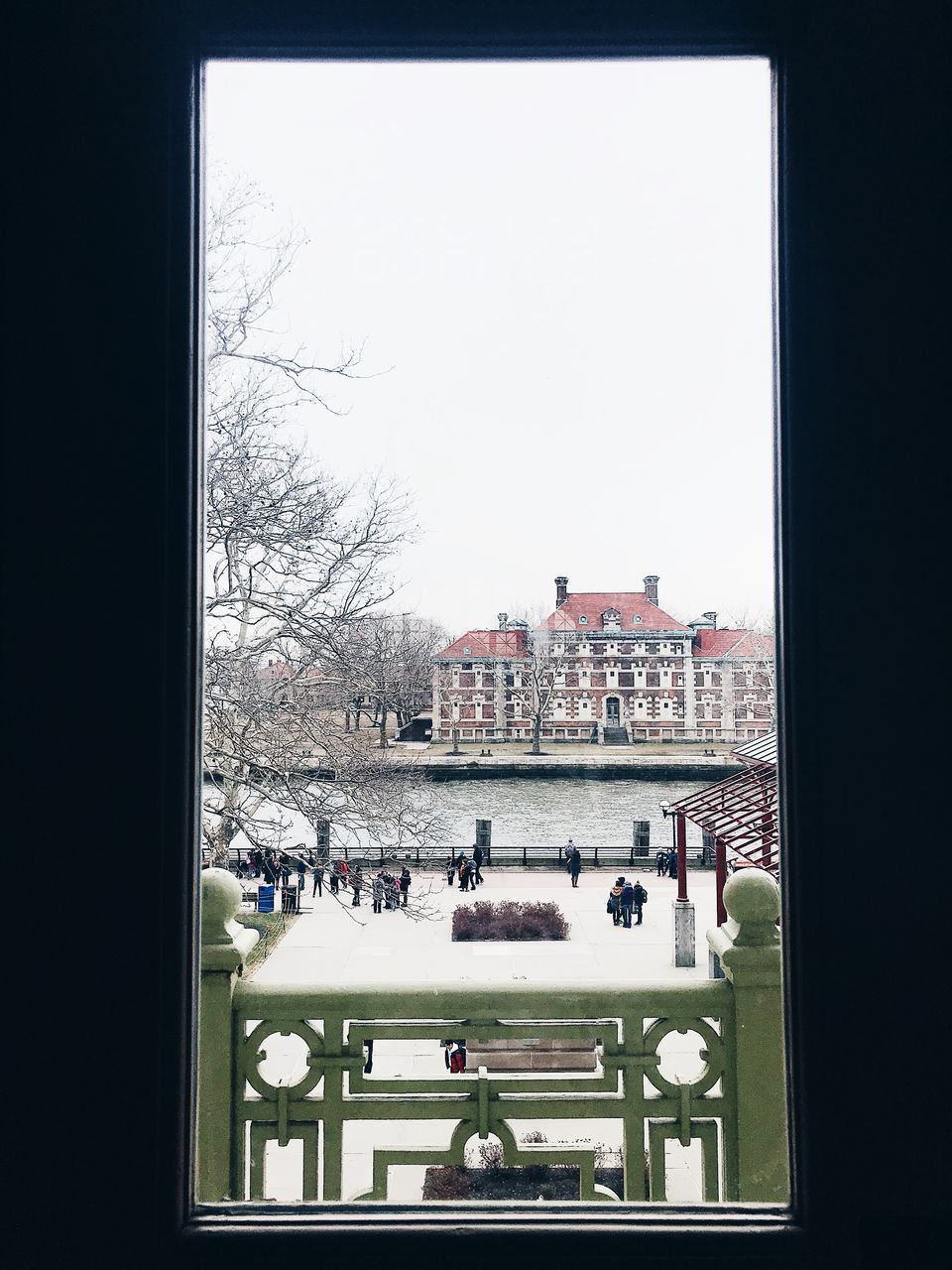 CITYSCAPE SEEN THROUGH WINDOW