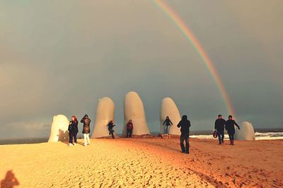 Tourists on beach