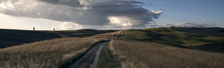 Panoramic shot of road along landscape