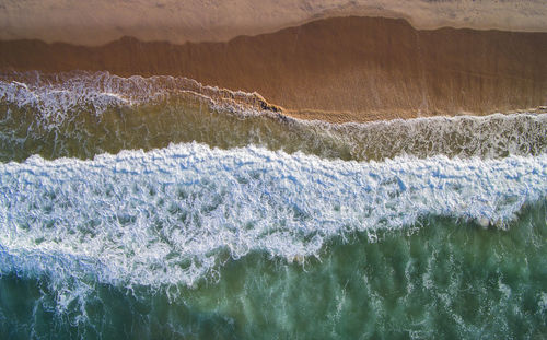 Sea waves rushing towards shore