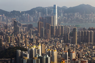 Aerial view of buildings in city