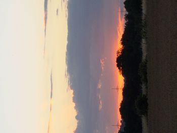 Scenic view of landscape against sky during sunset