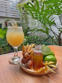 Close-up of drink on table