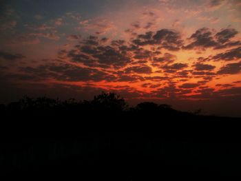 Silhouette of landscape at sunset