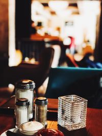 Close-up of wine glass on table in restaurant